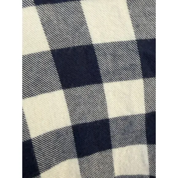 Jasmine & Ginger Navy Gingham Button Front Blouse Size L - Picture 4 of 5